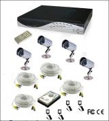 IMPIANTO COMPLETO VIDEOSORVEGLIANZA  TELECAMERE DVR 4ch CON LAN USB AUDIO