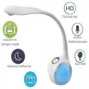 TELECAMERA IN LAMPADA CAMBIA COLORE DA SCRIVANIA WIFI  ACCESSO REMOTO