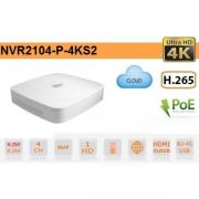NVR IP 4K ULTRA HD 4 CANALI 8MP 1HDD POE P2P