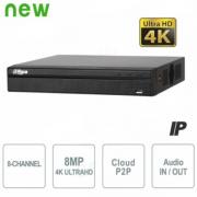 NVR VIDEOREGISTRATORE DI SORVEGLIANZA 8 CANALI FINO 8MP 4K ULTRA HD CON 8 PORTE