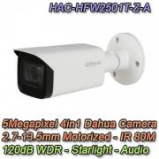 TELECAMERA DAHUA 5MP 4IN1 MOTORIZZATA STARLIGHT IR 80 AUDIO