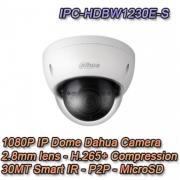 TELECAMERA IP FULL HD DOME 2 8MM IK10 POE  DAHUA  IPC HDBW1230E S