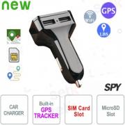 CARICABATTERIE PER AUTO USB DUAL CON GPS TRACKER