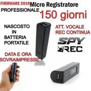 MICRO REGISTRATORE SPY VOCALE AMBIENTALE PROFESSIONALE FINO 150 GIORNI