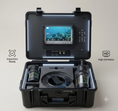 Telecamera Subacquea Professionale 360 Gradi con Monitor 7 Pollici Cavo 30 Metri Telecomando e Valigetta IP68
