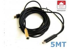 TELECAMERA ENDOSCOPICA CON LED LUNGHEZZA 5MT FLESSIBILE PER ISPEZIONE