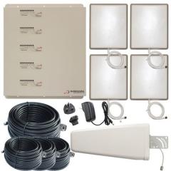 Amplificatore di Segnale StellaHome Pentaband con Antenna Yagi Esterna e Quattro Antenne Interne per Massimizzare la Copertura GSM, UMTS/3G, e LTE/4G in Ambienti fino a 4000mq