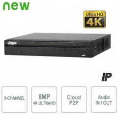 NVR VIDEOREGISTRATORE DI SORVEGLIANZA 8 CANALI FINO 8MP 4K ULTRA HD CON 8 PORTE