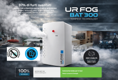 Nebbiogeno UR Fog BAT 300 a batteria emissione fino a 100 metri cubi in 60 secondi zero consumi di energia