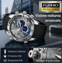 Orologio spy con telecamera invisibile Full HD e infrarossi