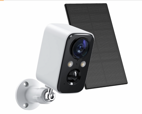 Telecamera Wi-Fi Esterno Batteria Senza Fili,Videocamera Sorveglianza Solare con Visione Notturna Colori,Rilevamento Umano PIR,Conversazione a 2 Vie,Impermeabile IP66