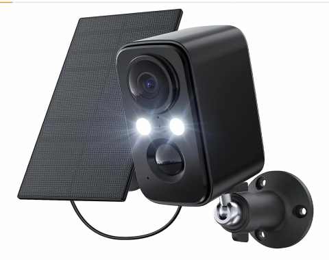 Telecamera Wi-Fi Esterno Batteria Senza Fili,Videocamera Sorveglianza Solare con Visione Notturna Colori,Rilevamento Umano PIR,Conversazione a 2 Vie,Impermeabile IP66