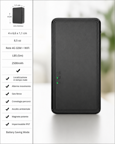 Localizzatore GPS 4G magnetico con app italiana