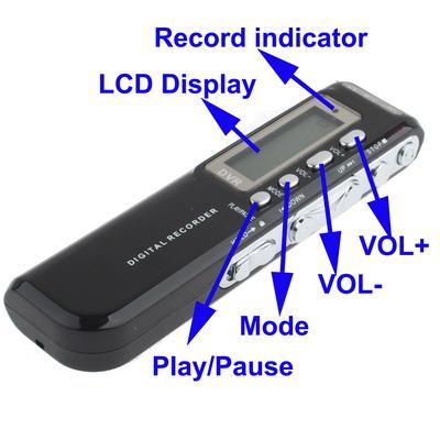 REGISTRATORE TELEFONICO SPIA DIGITALE 4 GB USB ATTIVAZIONE VOCALE MP3