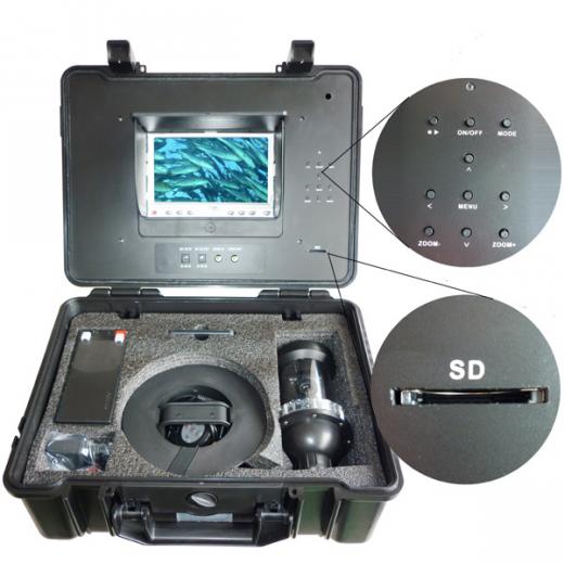 Sistema di Telecamera Subacquea Telecomandata con DVR e Monitor a Colori da 7 Pollici, Cavo di 50mt per Ispezioni Subacquee e Sotterranee, Valigetta Stagna e Batteria Ricaricabile