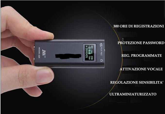 MICRO REGISTRATORE VOCALE 16 GB SPIA AMBIENTALE USB ATTIVAZIONE VOCALE PASSWORD
