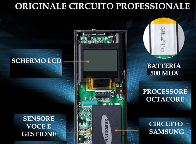 MICRO REGISTRATORE VOCALE 16 GB SPIA AMBIENTALE USB ATTIVAZIONE VOCALE PASSWORD