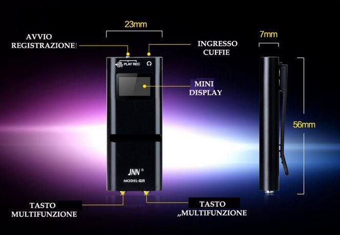 MICRO REGISTRATORE VOCALE 16 GB SPIA AMBIENTALE USB ATTIVAZIONE VOCALE PASSWORD