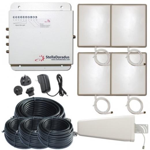 Ripetitore Amplificatore di Segnale UMTS 3G StellaHome W 2100MHz con Antenna Yagi Esterna e 4 Antenne Interne - Soluzione Professionale per Amplificare la Copertura in Casa e Ufficio, Fino a 4000mq