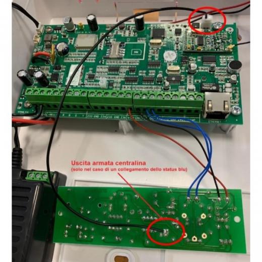 SCHEDA CON SENSORE SUBSONICO CHE CONNETTE VIA CAVO QUALSIASI ALLARME