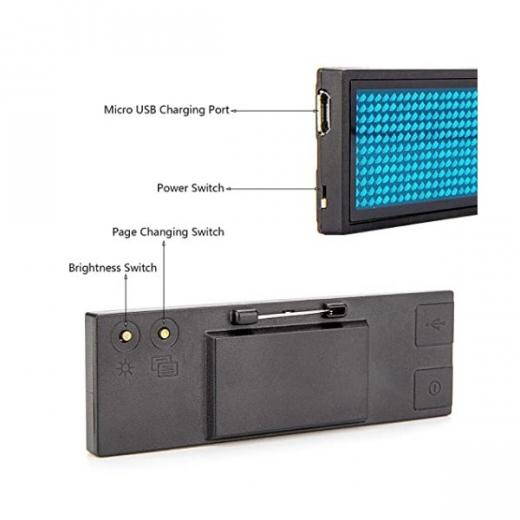 TARGHETTA LED BLU PROGRAMMABILE CON SCRITTE NOMI MESSAGGIO IN MOVIMENTO