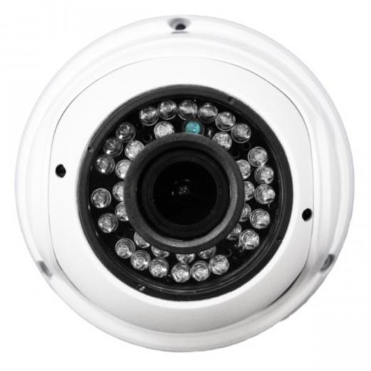 TELECAMERA DOME AHD  1080p LENTE VARIFOCALE 2 8 12mm 36 LED IR F5