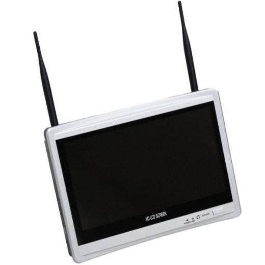 KIT VIDEOSORVEGLIANZA 8 CANALI WIRELESS CON MONITOR 12 POLLICI