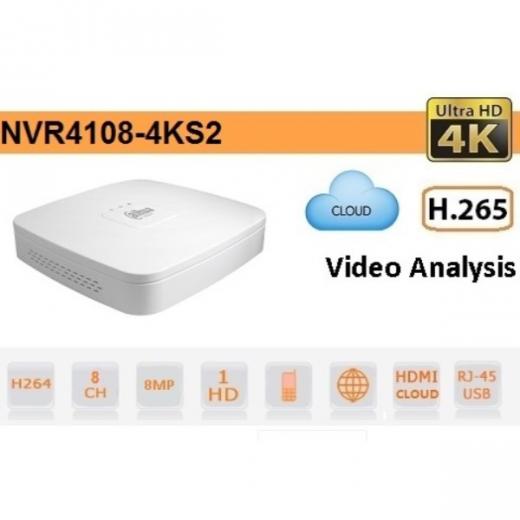 NVR 8 CANALI IP ULTRA HD 4K H265 80MBPS ONVIF