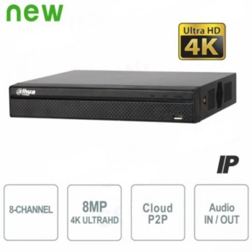 NVR 8 CANALI 4K ULTRA HD FINO A  8 MEGAPIXEL  MAX 80Mbps BANDA LARGA  H265
