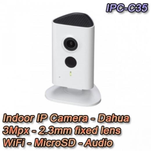TELECAMERA IP DA INTERNO 3MP HD WIFI E IR LED  SERIE C  DAHUA  IPC C35
