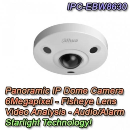 TELECAMERA IP PANORAMICA 6MP STARLIGHT FISHEYE POE  DAHUA  IPC EBW8630