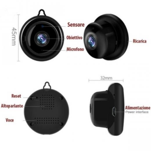 MINI TELECAMERA INVISIBILE SPY WIFI FACILMENTE OCCULTABILE PROFESSIONALE