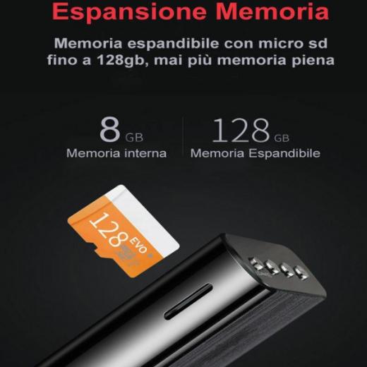 MINI MICRO REGISTRATORE VOCALE AMBIENTALE SPY PROFESSIONALE USB 8GB
