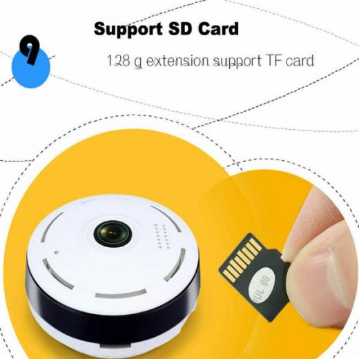 MINI TELECAMERA SPY HD 1080p WIFI INFRAROSSI IP RETE INTERNET IR LEDS 360