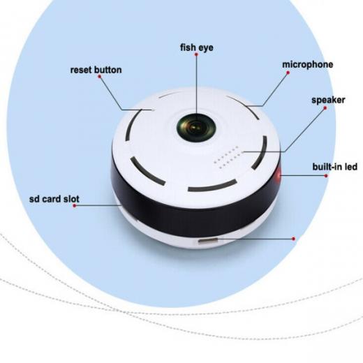 MINI TELECAMERA SPY HD 1080p WIFI INFRAROSSI IP RETE INTERNET IR LEDS 360