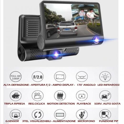 MICRO TELECAMERA PER AUTO FULL HD 1080P DVR CAR VIDEO CAMERA VISIONE NOTTURNA