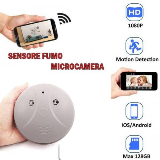 TELECAMERA SPY NASCOSTA IN RILEVATORE DI FUMO INFRAROSSI HD
