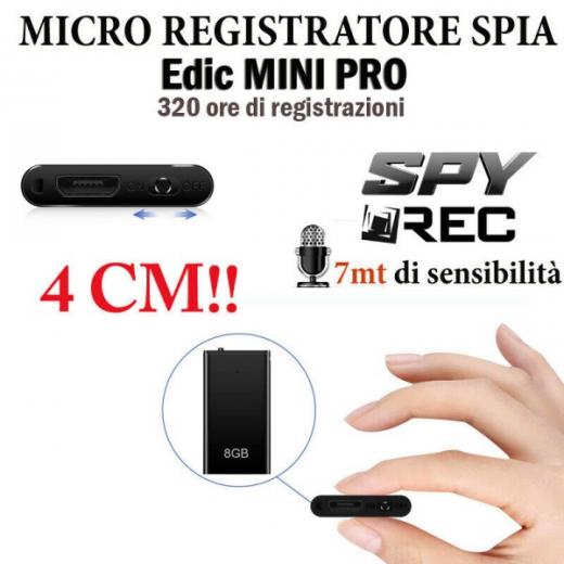 MICRO REGISTRATORE SPIA AUDIO ATTIVAZIONE VOCALE 8 GB SPY MINI AMBIENTALE USB