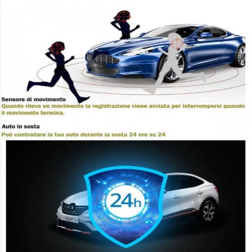 MINI CAM PER AUTOMOBILI FULL HD 1080P 2.4 DVR CAR VISIONE NOTTURNA