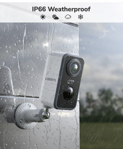 Telecamera Wi-Fi Interno/Esterno Senza Fili a Batteria Videocamera Sorveglianza Interno Rilevatore di Movimento PIR Visione Notturna a Colori Audio a 2 Vie Sirena IP66 SD/Cloud