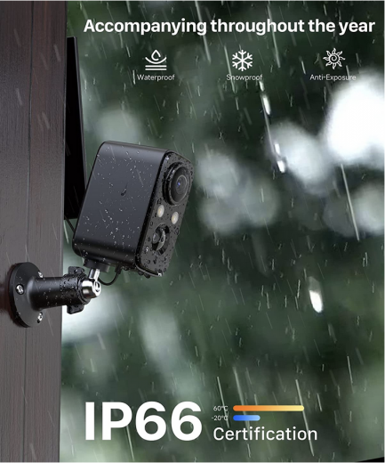 Telecamera Wi-Fi Esterno Batteria Senza Fili,Videocamera Sorveglianza Solare con Visione Notturna Colori,Rilevamento Umano PIR,Conversazione a 2 Vie,Impermeabile IP66