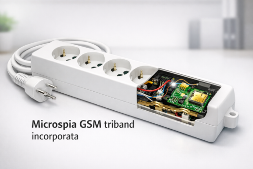 Microspia GSM triband nascosta in ciabatta elettrica funzionante sorveglianza discreta per casa ufficio e ambienti sensibili