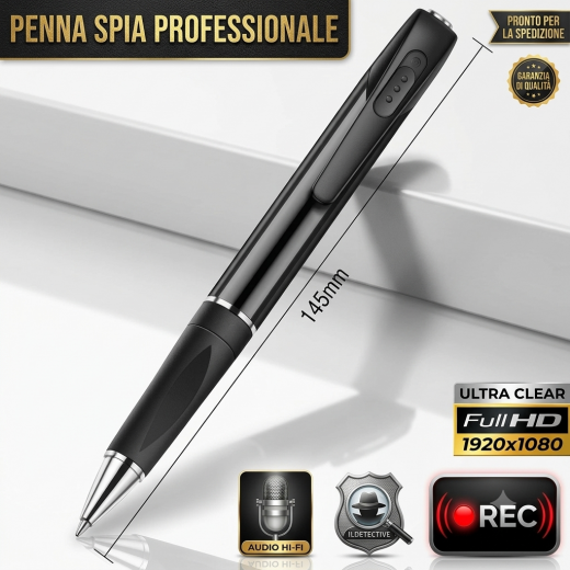 Penna spia con telecamera HD nascosta