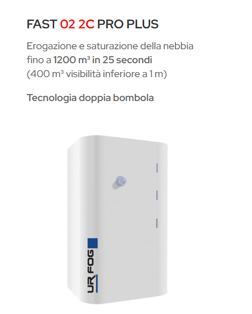 Nebbiogeno UR FOG FAST 02 2C PRO PLUS per aree fino a 1200 m3