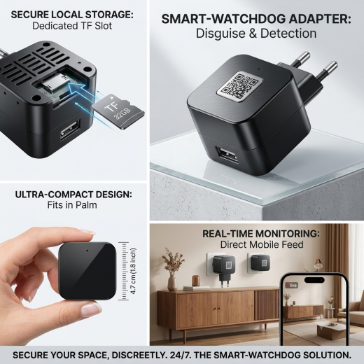 Mini telecamera spy WiFi P2P facilmente occultabile con infrarossi