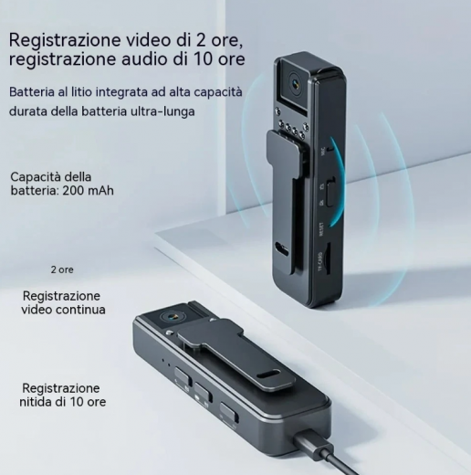 Mini Telecamera Full HD 1080P con Visione Notturna Infrarossi e Rilevamento Movimento