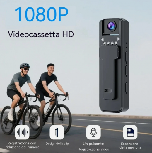 Mini Telecamera Full HD 1080P con Visione Notturna Infrarossi e Rilevamento Movimento