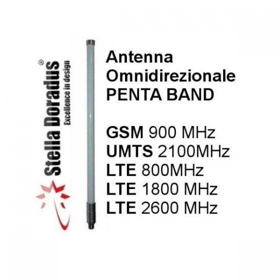 ANTENNA OMNIDIREZIONALE PENTABAND  800 900 1800 2100 2600MHz