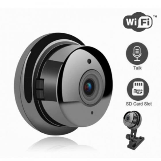 TELECAMERA GRANDANGOLARE MINI WIFI VISIONE 180 GRADI REGISTRAZIONE CLOUD O SD