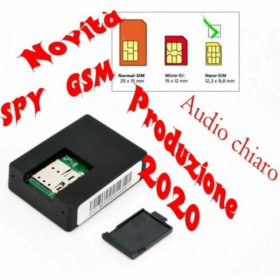 MICROSPIA MINI SORVEGLIANZA AUDIO GSM 2 MICROFONI ASCOLTO AMBIENTALE